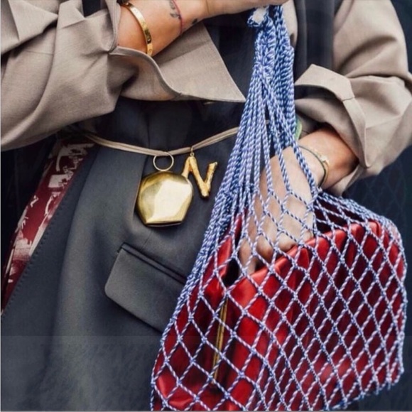 Rare Celine Net Blue Knit Fisher Bag. Bag by Phoebe Philo - Picture 13 of 15